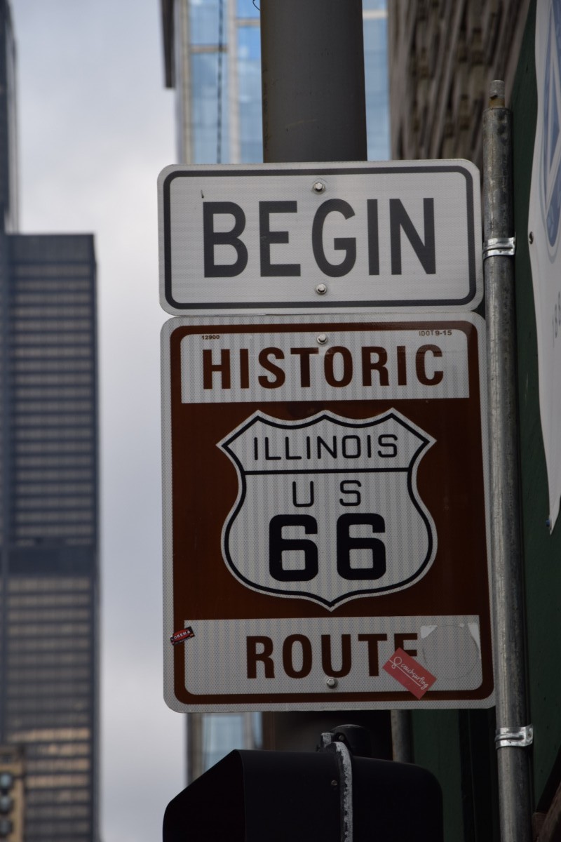 Route 66 Begin Sign